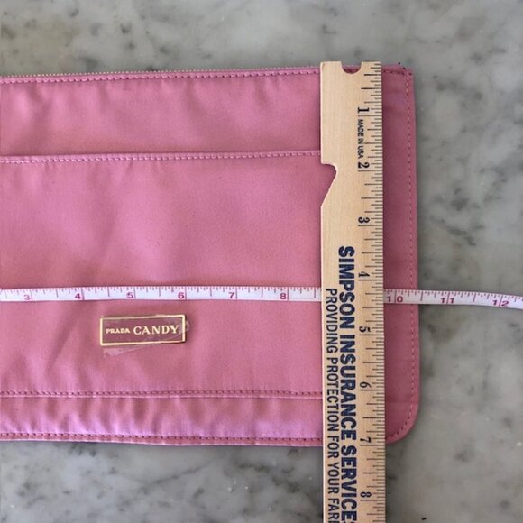 PRADA CANDY Set of Cosmetic Bags Pink Fabric Zip Top Rectangular NWOT - Picture 14 of 17